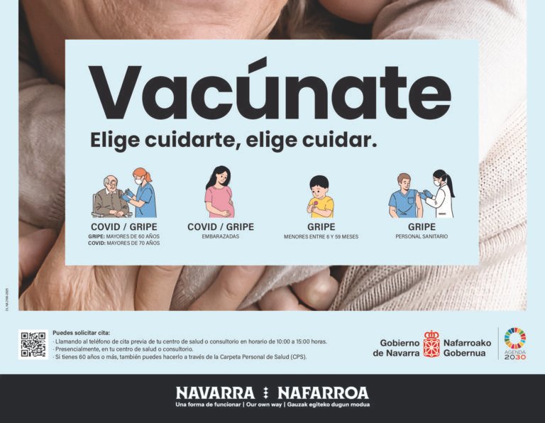 Navarra inicia el lunes la campaña de vacunación contra la gripe y la COVID para más de 200.000 personas
